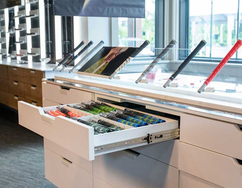 grips inside a grip drawer display